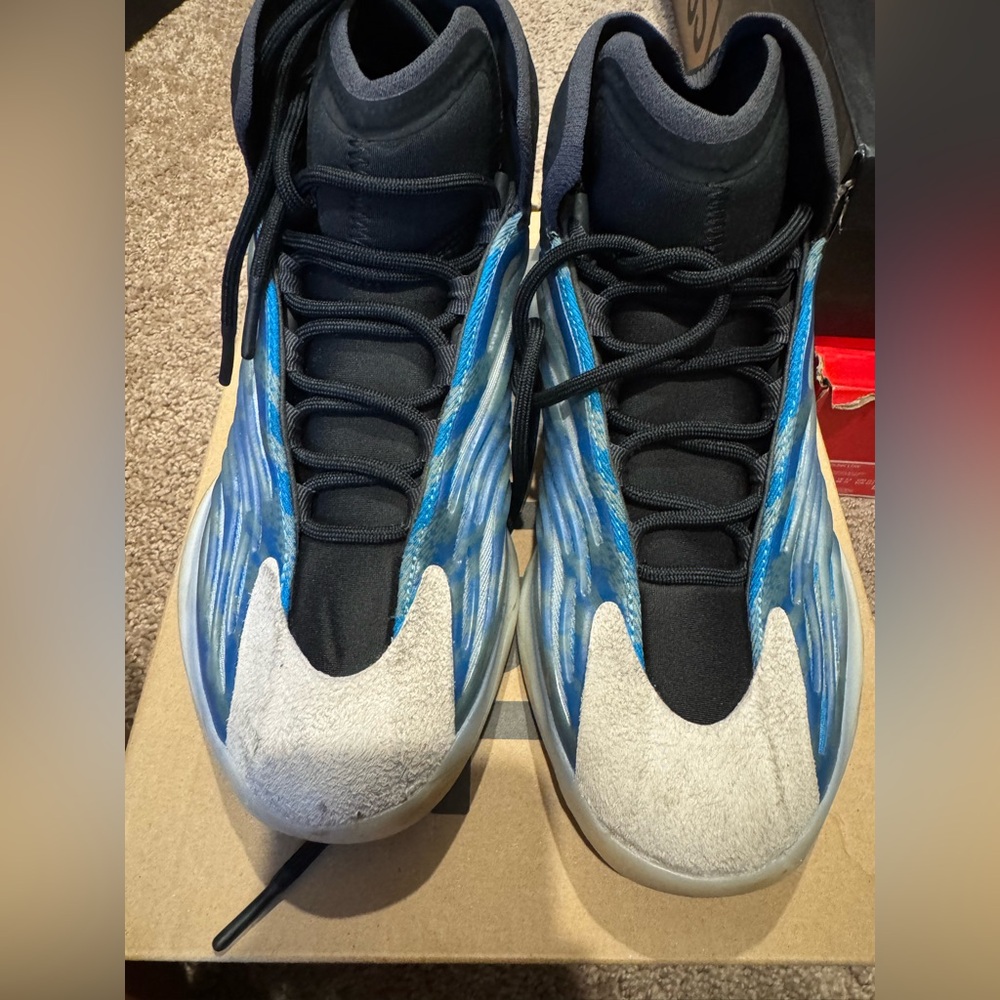 Yeezy Blue and Black Athletic Shoes